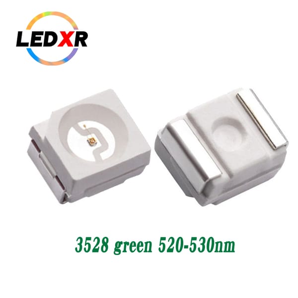 100pcs super bright 3528 smd led lamp beads light emitting diode 3528 green green light green light SMD patch 2.8-3.0V 20mA