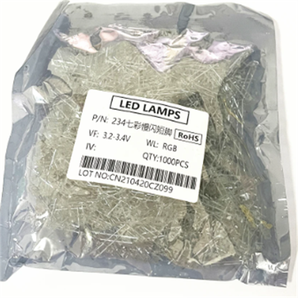 100pcs 234 Rgb Slow Flash / Fast Flash Led , Dip-2 , 3.0-3.4v 20ma 800-1000mcd , 2*3*4mm Square Light Beads