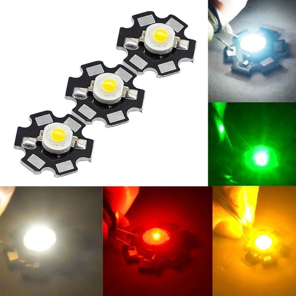 10pc 1/3W High Power Chip White Red Blue Green Light Bead Emitter LED Bulb Diodes Lamp Beads with 20mm Star PCB Platine Heatsink