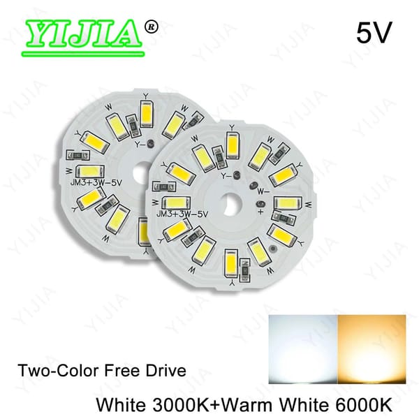 10pcs LED SMD5730 2835 Chips 3W 6W 10W 5V Warm White Light Two-Color Lamp Beads Light Source Board For DIY Spotlight Downlight