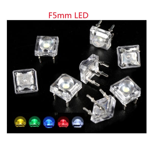 10 high-brightness white, red, green, blue and yellow light piranha lamp beads F5mm round head LED lamp beads red, white, green,