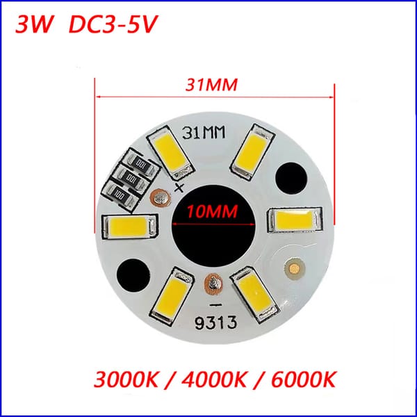 5PCS/10PCSHigh Brightness LED SMD5730 DC3-5V Color Lamp Bead Light Board Bulb Round  Dia 31MM With White Warm Light