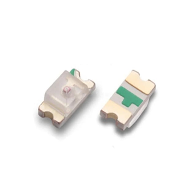 100PCS , 0603 RED SMD LED ( Reversed polarity ) 620-625NM 200-300mcd 1.8-2.0v 20mA 1.6*0.8mm 1608 light beads