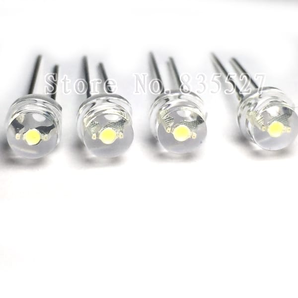 200pcs/lot 5MM F5 white 1600 - 2000MCD straw hat LED lamp beads super bright LED Light-emitting diodes (leds) for DIY lights