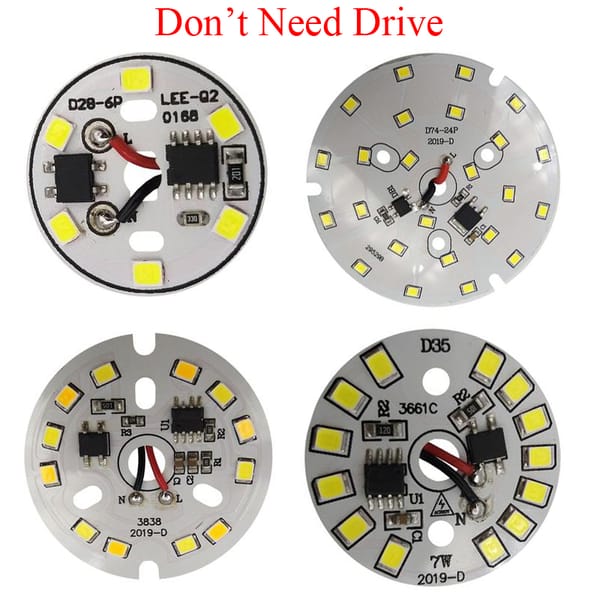 3W 5W 7W 9W 12W 15W 18W 25mm-120mm OD AC220V Chip Free Driver Warm Yellow White SMT SMD LED Light Base Bulb Lamp Bead Emitter