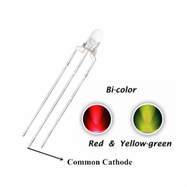 100pcs 3mm Red + Yellow Green Bicolor Dip Led Common Cathode Water Clear Bi-color Through Hole Light Beads Lamps