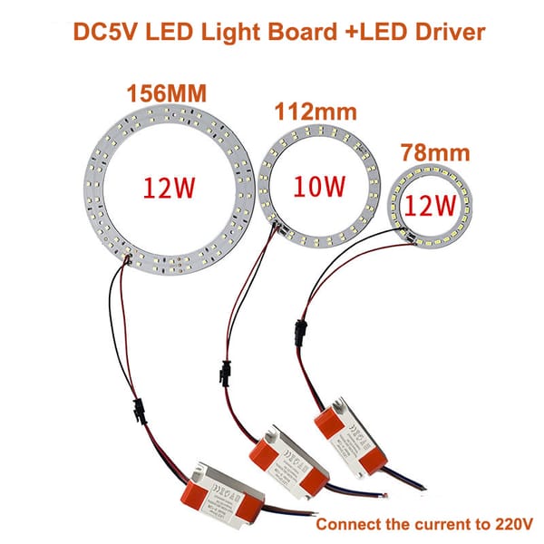 DC5V LED Light Beads Light Source SMD 2835/5730 LED Ring Board Aluminum lamp plate accessorie 10W 12W  with SM Female and Driver