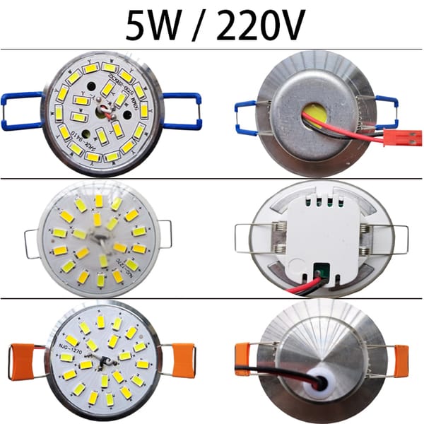5W 220V 53mm 55mm 60mm OD 2835 5730 Three Colors Warm Yellow White SMD Recessed Downlight LED Light Base Bulb Lamp Bead Emitter