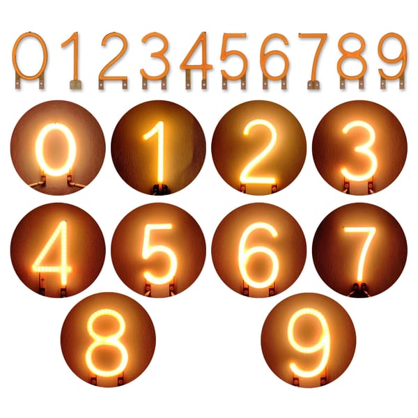 LED Filament DC3V Numeral 0123456789 Warm 2200K Bulb LED Filament Diode Flexible Filament Lamp Bead Accessories Holiday Lighting