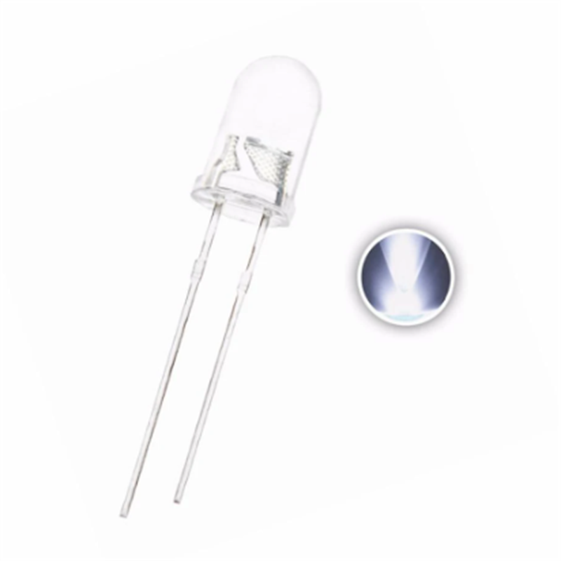 100pcs 5mm White Led Transparent 3.0v 20ma Dip-2 Round Head Water Clear Ultra Bright Lamps Light Beads