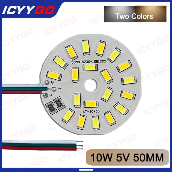 LED Light Beads Bulb Light Source SMD 5730 Board Chip Round 5w 10W 30W Surface Night DC 5V Dimmable DIY White Warm Repair Lamp