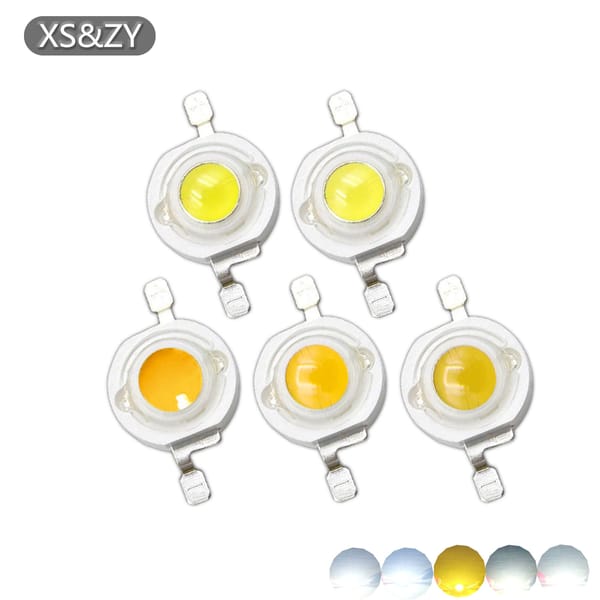 100pcs High Power LED Beads 300mA DC3.2-3.4V Mounting Light-Emitting Diode LED Chip SMD Yellow Warm Neutral White Cold White DIY