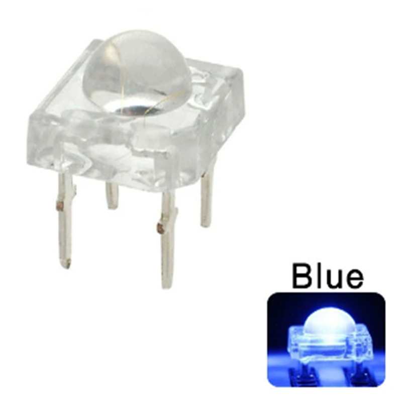 Blue Led 100pcs 5mm Piranha Super Flux Transparent Ultra Bright Water Clear Lens Lamp 4 Pin Light Beads