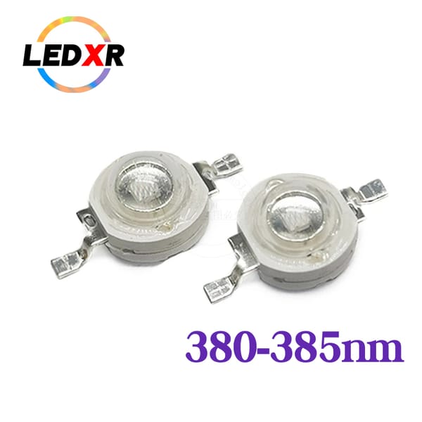 100pcs high power LED lamp beads 3W led purple light 380-385nm led 5w purple light 45mil dual core 3V LED smd
