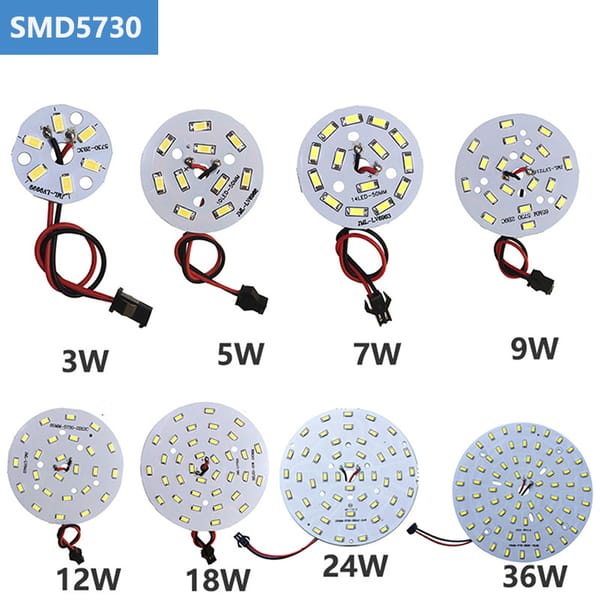 LED 5730SMD Lamp Bead Light Board Bulb Round Transformation Light Source 3W/5W/7W/9W/12W/18W /24W /36W 32-100MM warm white light