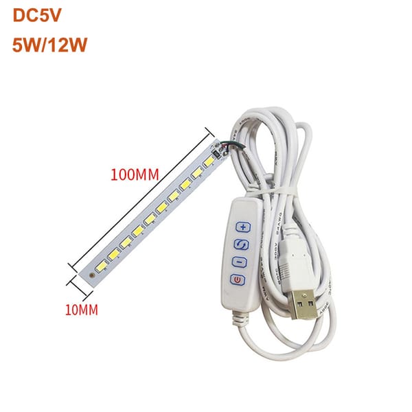 Highlight DC5V 5730SMD  Dimmable LED Chip 5W 12W Bulb Surface Light Source Light Beads DIY for  Lamp Bulb with 2M Dimmable wire