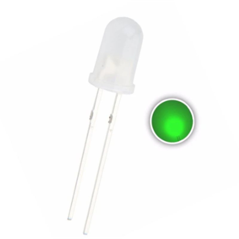 100pcs 5mm Green Diffused Led Dip-2 Round Head 20ma Ultra Bright 2pins Lamp Light Beads