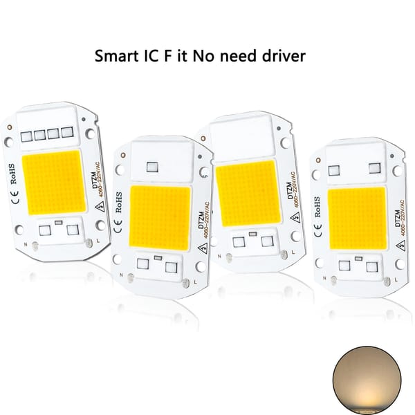 LED Chip AC220V 10W 20W 30W 50W Warm White Integrated Light Bead Smart IC No Need Driver DIY Flood Light  Spotlight Outdoor Lamp
