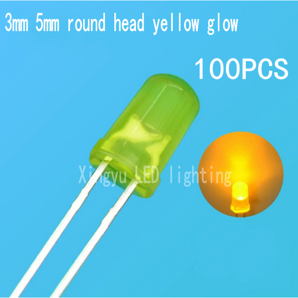LED Beads F5 Yellow Emitting Yellow Light F3 Yellow Light Highlighting Yellow Light Yellow Round Head Edged Direct Insertion LED