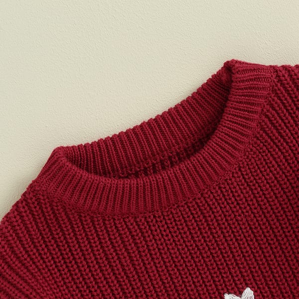 Newborn Baby Girl Winter Sweater Toddler Girl Knitted Sweater Flower Embroidery Pullover Sweater 0-5Y Kids