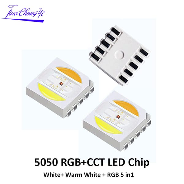 5050 RGB+CCT LED Chip 5050 RGBW WW LED light beads 5050 SMD Beads White+ Warm White + RGB 5 in 1 Chip light-emitting diode