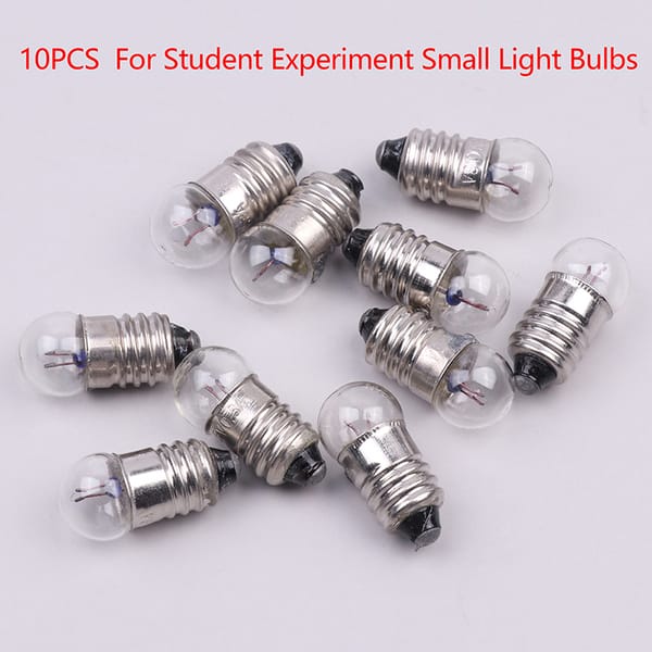 10 Pcs Miniature Round 0.3A 2.5V Small Light Cannon For Student Experiment Small Light Bulbs Beads