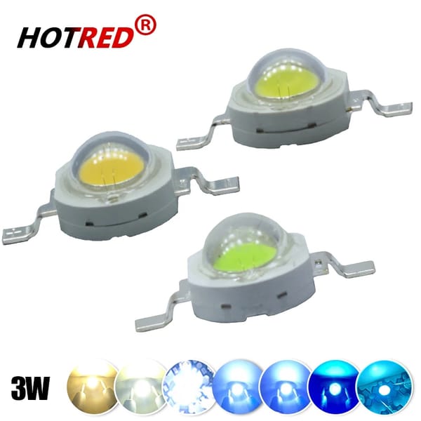 50pcs LED 3W High Power Chip Light Beads Diode Cold Warm Neutral White 10000K Cyan Ice Blue For SpotLight Downlight Lamp Bulb