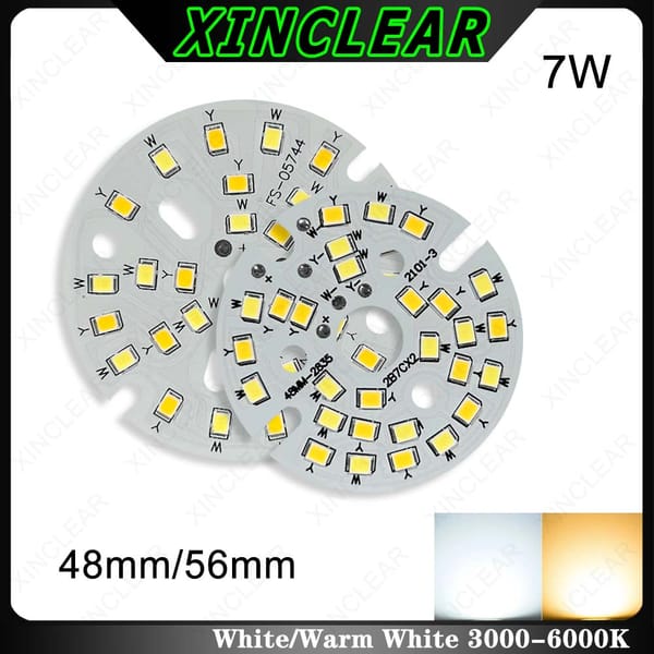 10pcs High Power LED SMD2835 Lamp Bead Light Board Bulb Round Transformation Light Source 7W 48mm 56mm Tile Wick Modified Bulb