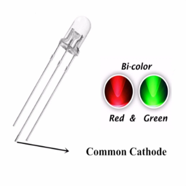 100pcs 5mm Dual Color Red Green Led Common Cathode Dip Ultra Bright Transparent Round Head Bi-color Water Clear Lamp Light Beads