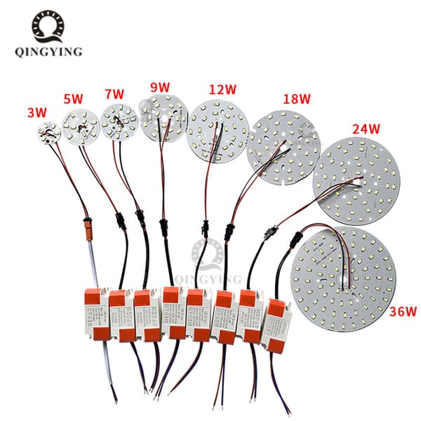 High Brightness LED 5730SMD Lamp Bead Light Board Bulb Round Transformation Light Source 3-36W 32-145MM And 3-36W LED Driver.