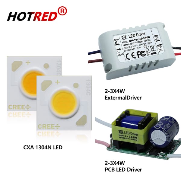 LED COB 10W Original CXA1304 9V Chip Light Bead Source Cold Nature Warm White + Inside/Outside Driver Kit For DIY Spot Downlamps