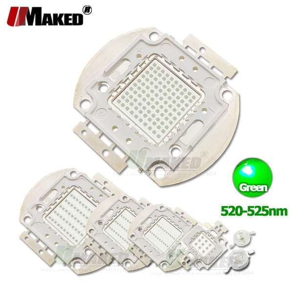 High Power LED COB Chip Green light Bead 1 3W 5W 10W 20W 30W 50W 100W Matrix Integrated SMD Diode Light Beads For Spotlight lamp