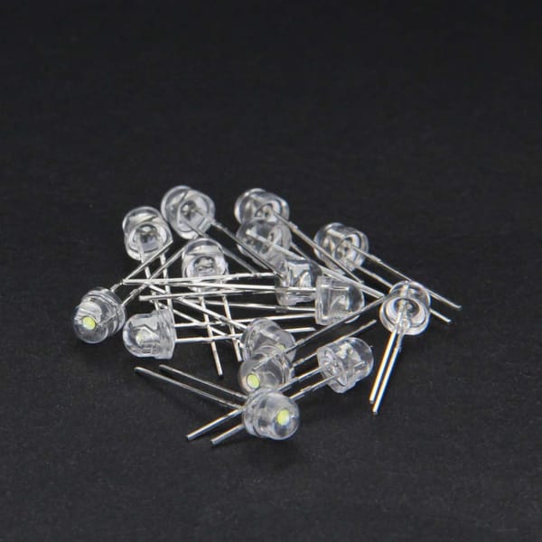 1000pcs/Lot White 5mm F5 Straw Hat LED Chandelier Crystal Lamp Beads Big Core Chip 6-7LM Light Emitting Diodes Leds DIY Lights