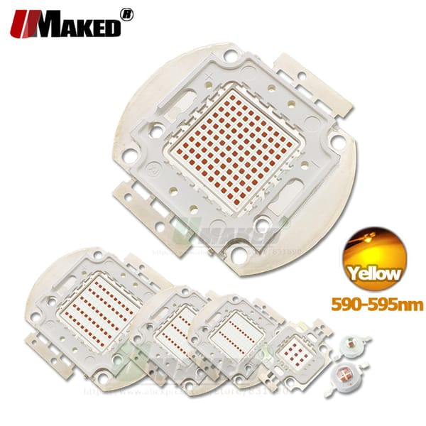 High Power LED COB Chip Yellow light Bead 1 3 5W 10W 20W 30W 50W 100W Matrix Integrated SMD Diode Light Beads For Spotlight lamp