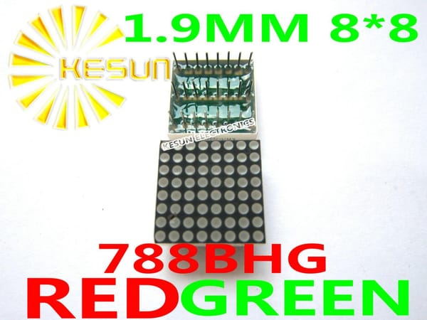 FREE SHIPPING 10PCS 1.9MM 8X8 Red Green bi-color 20*20 LED Dot Matrix Digital Tube 788BHG 788AHG LED Display Module Light Beads
