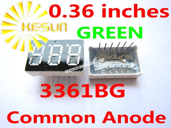 FREE SHIPPING 20PCS x 0.36 inches Green Blue Red 3 Digital Tube LED Display Module 3361AS 3361BS 3361AG 3361BG Light Beads