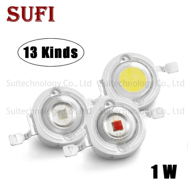 1W High Power LED Chip Warm Natural Cool  White Red Green Blue Yellow Full Spectrum Royal Blue Grow Light For 1 Watt Light Beads