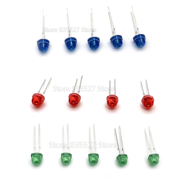 100pcs/lot Red/Green/Blue Turn Red/Emerald Green/Blue light 5mm F5 straw hat lamp beads LED Light-emitting diodes (leds) DIY