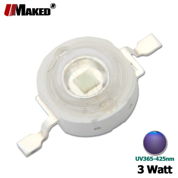 10/50/100pcs High Power Ultraviolet LED Chip 3W Purple Light UV 365 370 385 395 400 410 425nm SMD COB Doide Lamp LED Light Beads