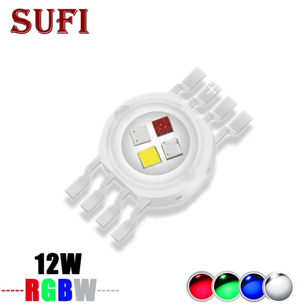 10-50pcs High Power 12W 8pins RGBW LED COB Chip Colorful Four Core Light Sources Molding LED Stage Colorful Light Source Beads