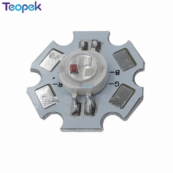 20pcs/lot 3W RGB Color  High Power LED Bead Light 4pin With 20mm Star Heatsink For DIY