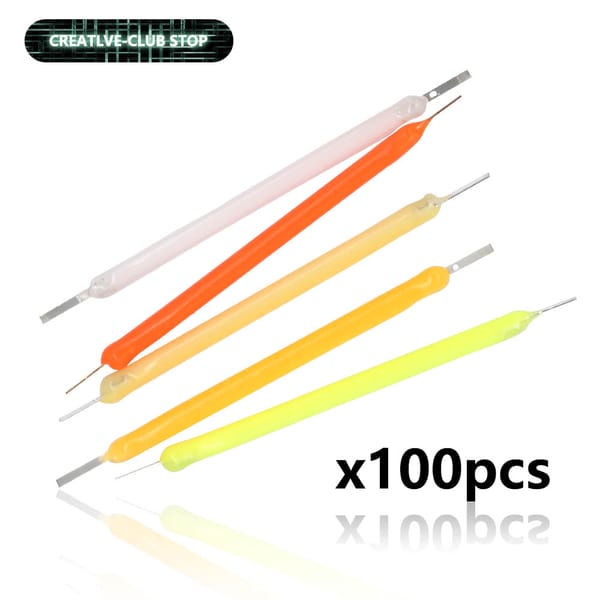 100pcs 38mm DC3V 100mA LED Filament Edison Bulb Candle Light Source COB Lamp Beads Incandescent Light Accessories Diodes Parts