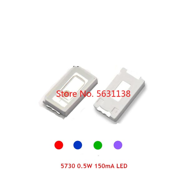 50PCS 5730 0.5W SMD LED RED / BLUE / GREEN / PURPLE / VIOLET 150MA SUPER bright  light beads cree led COB chip led power led