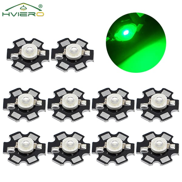 High Power Chip Light Bead 3W Green LED Emitter Diodes Bulb Home Decorative Indoor Living Room DIY With Star Min Heatsink Lamp