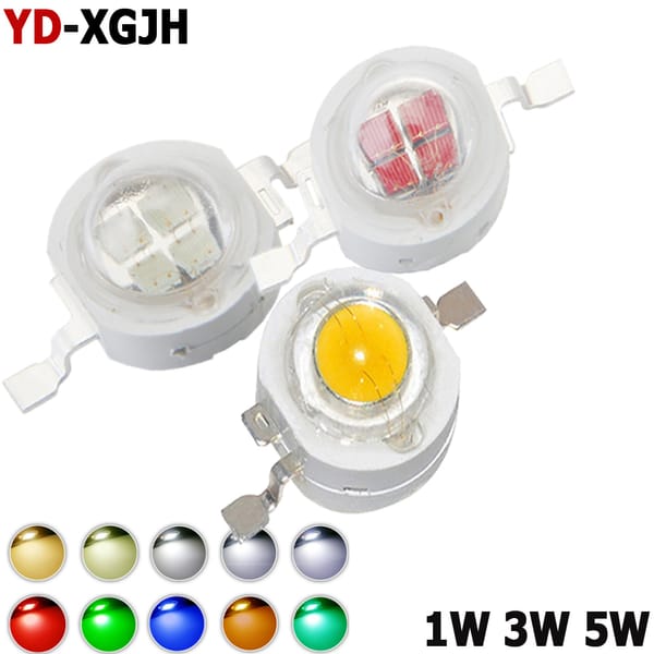 High Power LED Chip Lamp Bulbs SMD COB Diodes 1W3W Warm Cold White Red 520nm 440nm Yellow 440nm 660nm 590nm for Grow Light Beads
