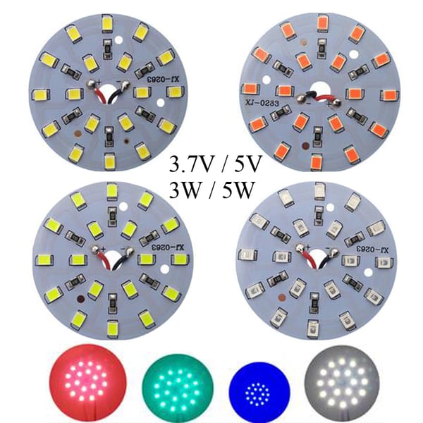 32mm 44mm OD 3.7V/5V 3W/5W 18650 Battery Cell Chip SMT SMD DIY Round Red Green Blue White LED Light Base Bulb Lamp Bead Emitter