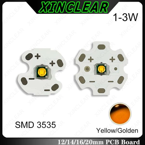 10pcs 1W 3W LED Lamp Beads Golden Yellow XPE 3535 LED Chips With 20mm 16mm 14mm 12mm PCB Board For DIY Biycle Light Flashlight
