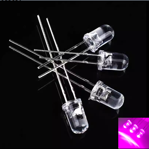 Free Shipping 1000PCS New F5 White Hair e Pink Bright Pink LED Beads 5mm Pink Light Emitting Diode Pink Light