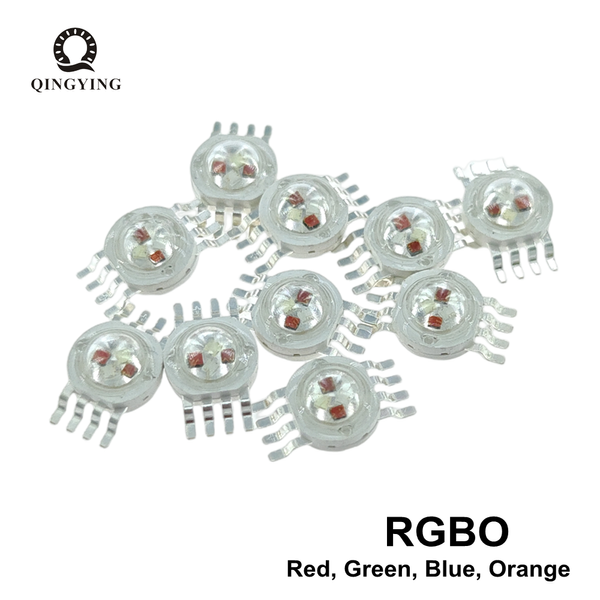 12W 8Pin RGBO High Power LED COB Chip 45*45mil Enough Power Colorful Red Green Blue Orange 600-605nm Stage Light Beads