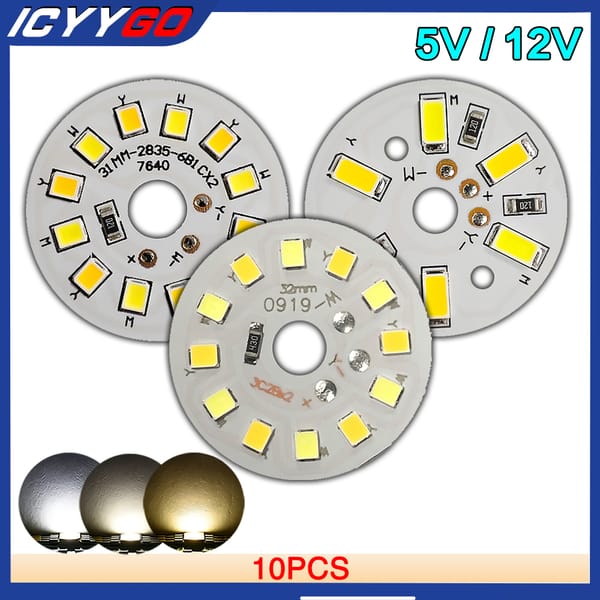 ICYYGO 10Pcs 3W Low Voltage DC5V 12V LED Light Board Double Color Light Source 32MM 2835 5730 lamp Beads